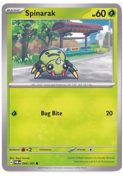 Spinarak 4 Pokemon Twilight Masquerade Pokemon Oyun Kartı