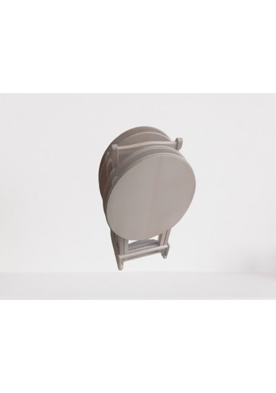 Zigon Sehpa Oval Çanta Ham Kayın Ince Torna Iskelet Itinalı Ahşap