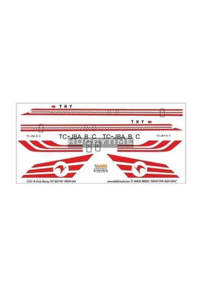 Babibi Dat01092 1/270 Ölçek, Thy, Boeing 727-200, From Usa, Dekal Çıkartma