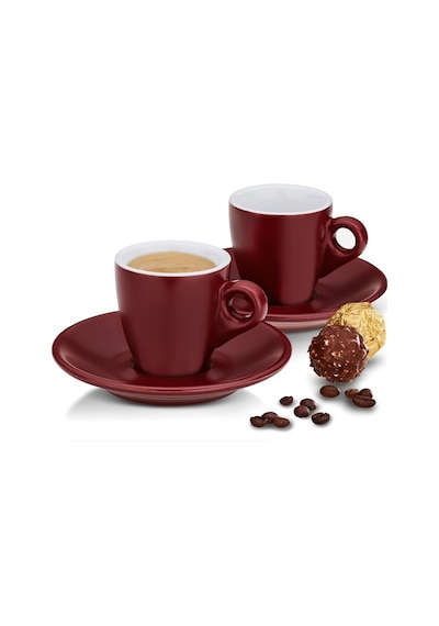 Kela 12752 Mattıa Espresso Fincan Seti 2li Kırmızı 50ml