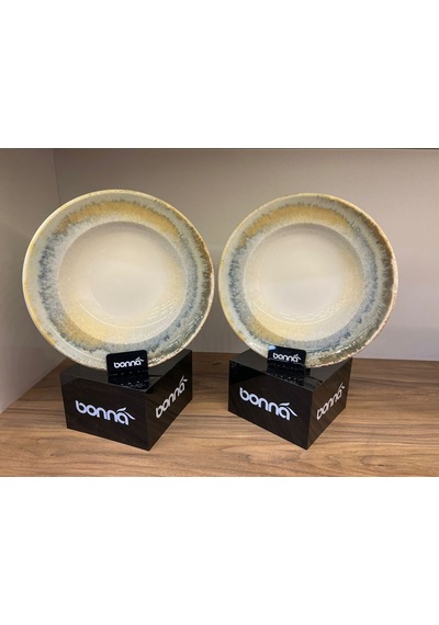 Büyük Çukur Tabak / Çorba / Makarna / Sulu Yemek Tabağı 24 Cm 400 Cc Bonna Knidos Gourmet Soup Plate