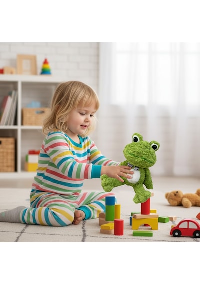 Oyuncak Peluş 30 Cm Sevimli Kurbağa Ultra Yumuşak Sarılmalık Peluş Kurbağa Yeşil