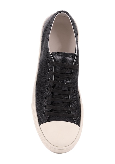 Shoetyle - Siyah Hakiki Deri Bağcıklı Erkek Sneaker 666-25-1251 Siyah