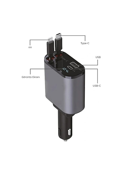 Eıma Ec-1 120w 4 Ü 1 Arada Süper Hızlı Araç Şarj Cihazı