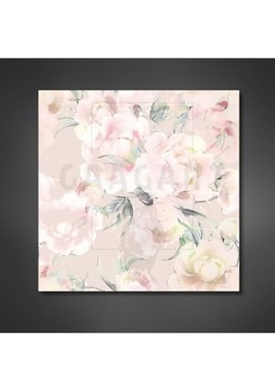 Kare Kanvas Tablo Açık Renk Pembe Renkte Soft Çiçekler 70 X 70 -