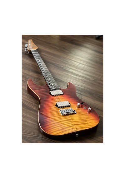 Soloking Ms-1 Custom 22 Hh Mod Flat Top With Fishman Fluence İn Fire Wakesurf With Rosewood Fb W/gig