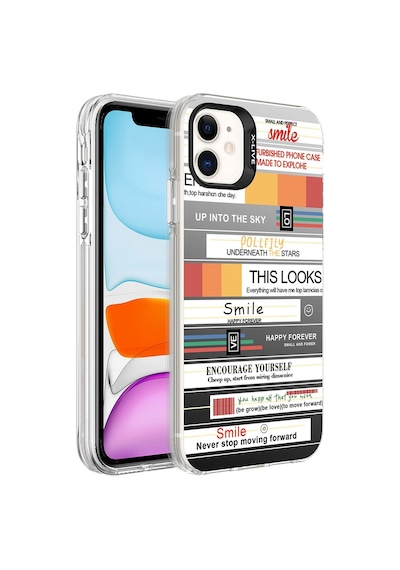 Apple Uyumlu iPhone 12 Kılıf Desenli Zore Silver Sert Kılıf