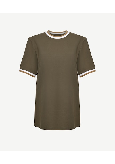 Yargıcı Ribana Detaylı Erkek Bisiklet Yaka T-shirt 25yets9009x 007 Haki