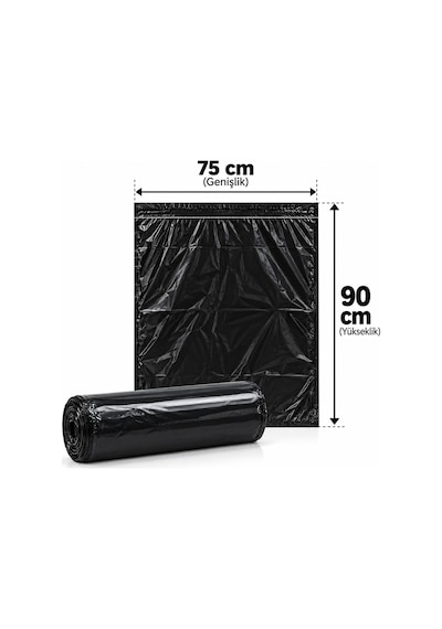 Endüstriyel Battal Boy Çöp Torbası Seti 72x95 Cm Siyah - Koli Içi 120 Adet 12 Rulo X 10 Adet