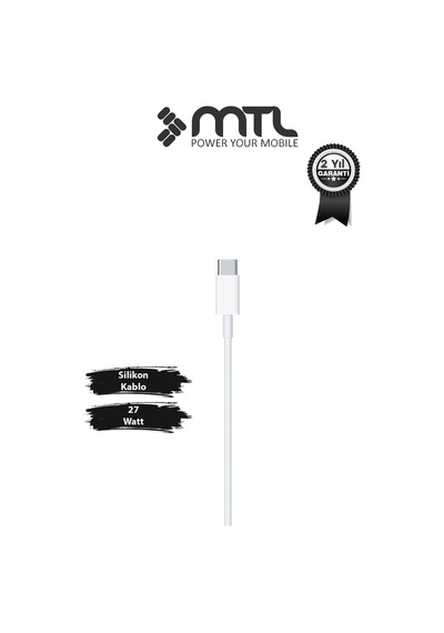 27w Usb To Lightning Hızlı Şarj Ve Data Kablosu Beyaz Mt2601