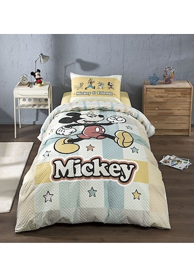 Özdilek Mickey Mouse Star Tek Kişilik Dört Mevsim Kapitoneli Comp