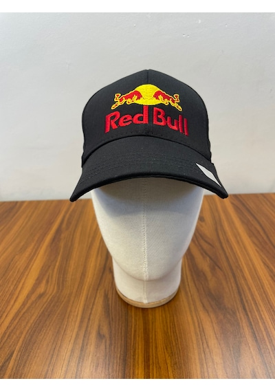 Red Bull Nakışlı Siyah Renk Pamuklu Gabardin Cap Şapka Siyah