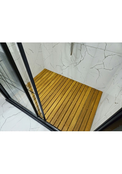 Katlanabilir Ahşap Duş Izgarası (Iroko Ağacı)
