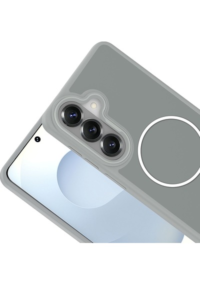 Maks Technology Galaxy Uyumlu S26 Plus Kılıf M-safe Şarj Özellikli Metal Kamera Çerçeveli Mkst Sanremo Silikon Kapak - Laci Lacivert