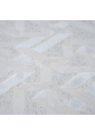 Modern Geometrik Desenli Kaymaz Jel Taban Halı Ve Yolluk Krem
