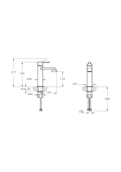VitrA Suit A4281639 Üstten Kumandalı Lavabo Bataryası Parlak Siyah