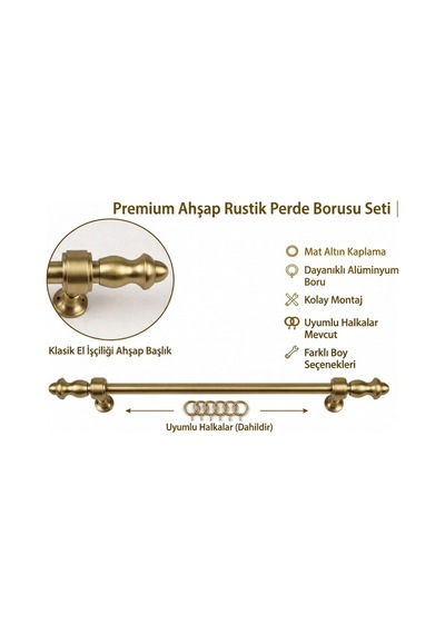 Altın Ahşap Rustik - Alüminyum Borulu Ahşap Başlıklı Ahşap Ayaklı Perde Askısı - Halkalı Klipsli Altın2505cm - 860547953 Altın2505cm Altın Ahşap Rustik - Alüminyum Borulu Ahşap Başlıklı Ahşap Ayaklı Perde Askısı - Halkalı Klipsli Altın2505cm - 860547953 Altın2505cm
