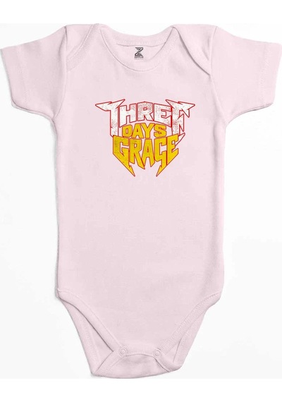 Zepplin Giyim Three Days Grace Text Color Pembe Bebek Body Zıbın