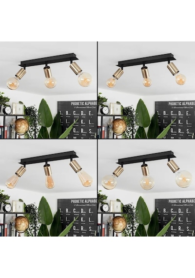 Riolıght Modern3 Siyah3 3xe27 Duylu3 Mafsallı Hareketli Başlık Glop Ampul Hariç Metal Spot Avize Siyah
