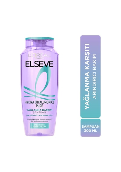 Elseve L'oreal Paris Elseve Hydra Hyaluronic Pure Salisilik Asit İçeren Yağlanma Karşıtı Arındırıcı Şampuan 300 Ml
