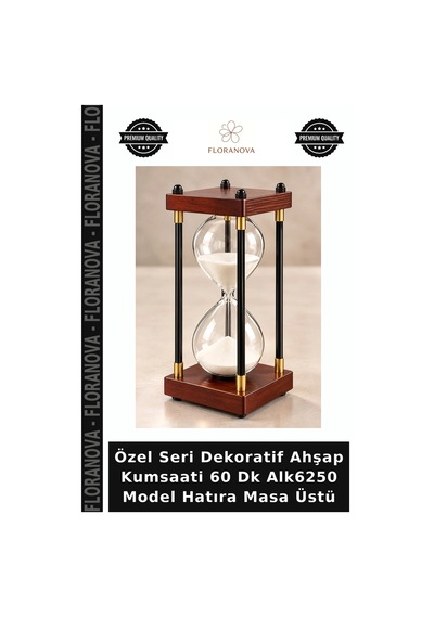 Özel Seri Dekoratif Ahşap Kumsaati 60 Dk Alk6250 Model Hatıra Masa Üstü