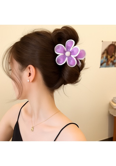 Papatya Model Mor Renk 7 Cm Mandal Saç Tokası Şık Ve Dayanıklı Mor