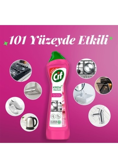 500 Ml Sakura Parfümlü Yüzey Temizleyici Kolay Kullanım 100'lü Set
