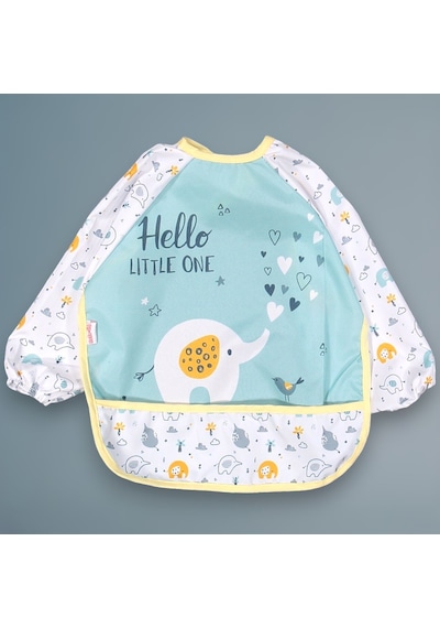 Bebechi Bambino Kids Uzun Kollu Mama Ve Aktivite Önlüğü 6-24 Ay Beyaz - Mavi