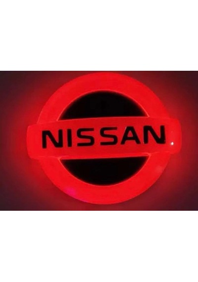 Nissan 4d Işıklı Logo Arma Kırmızı 10.6/9.0 Cm Led Logo Arma Nissan Illuminated Vehicle Logo