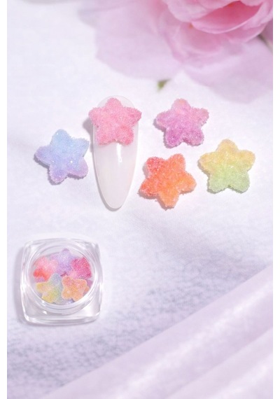 Candy Glow 3d Sugar Star Nail Charm Pastel Mix No:10