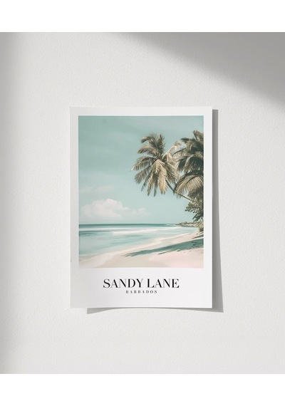 Çerçevesiz Poster Sandy Lane Barbados Tropik Sahil
