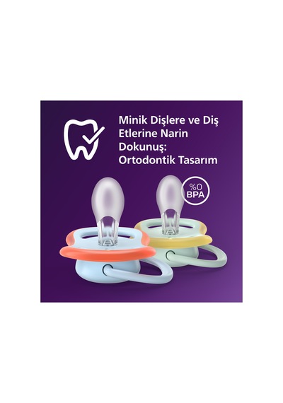 Ultra Air Emzik, Ortodontik, 0-6 Ay, Erkek, Scf087/02 Mavi Kaplan