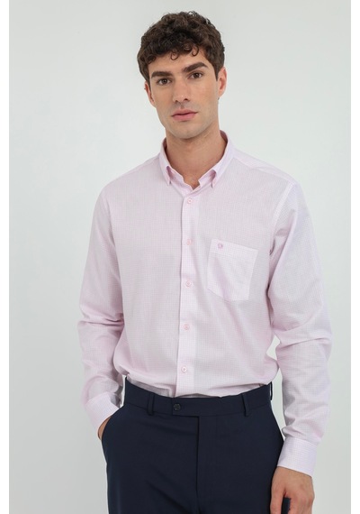 Dufy Erkek Regular Fit Uzun Kol Mor Gömlek-18452