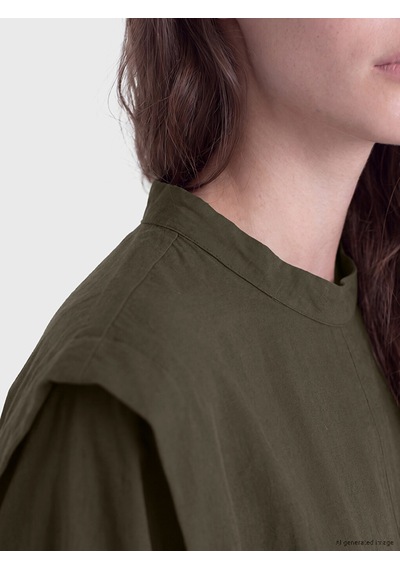 Lcw Modest Haki Dik Yaka Kadın Tunik