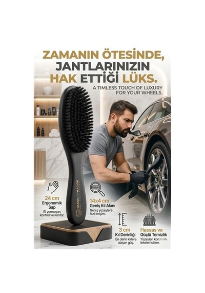 Zenvac Jant Temizlik Fırçası Hassas Jant Temizleme Fırçası Ahşap Saplı 722170 Zenvac29