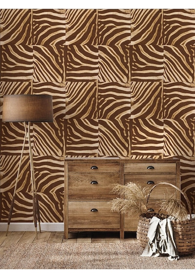 Zebra Desen Duvar Kağıdı 53244 Çok Renkli