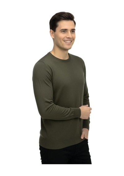 Raymons Erkek Spor Sıfır Yaka Regular Fit Kazak Bgl-st04953 Haki