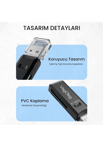 Usb 2.0 Sd Ve Micro Sd Hafıza Kart Okuyucu Beyaz