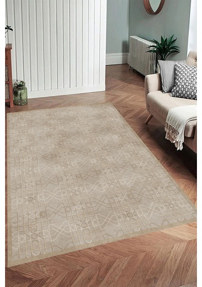 Rovigo Home Dijital Baskı Yıkanabilir Kaymaz Taban Salon Halısı Ve Yolluk Rv106-fnl412 Bej