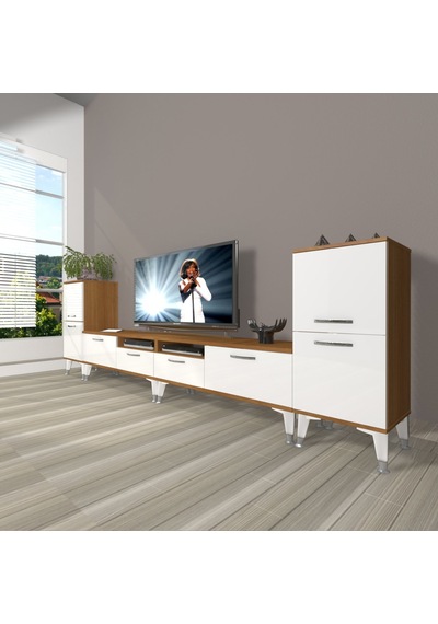 Decoraktiv Eko 9200 Mdf Silver Tv Ünitesi Tv Sehpası Ceviz - Beyaz