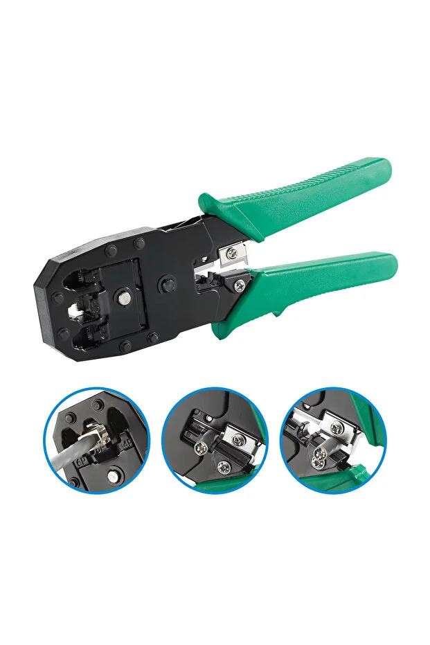 2in1 Set Rj45 8p8c Cat5e/cat6 Rj11 Utp Jak Sıkma Cakma Pensesi İnternet Ethernet Sıkma Pensesi + 100 Adet Jak