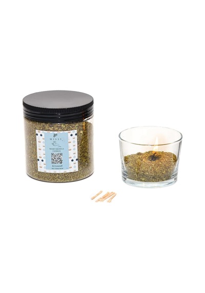 Ayrex White Jasmine Kokulu Yeşil Yaratıcı İnci Tozu Mum 30 Adet Fitil İle Birlikte -250 Gr Diğer