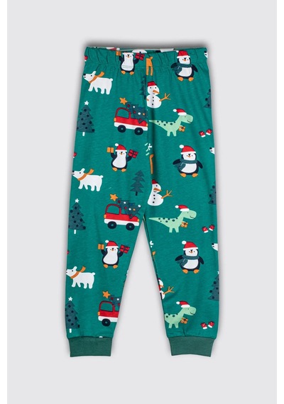 Bunny Hopp Yılbaşı Temalı Pamuk Unisex Çocuk Bisiklet Yaka Kırmızı Pijama Takımı Yeşil Bunny Hopp Yılbaşı Temalı Pamuk Unisex Çocuk Bisiklet Yaka Kırmızı Pijama Takımı Yeşil