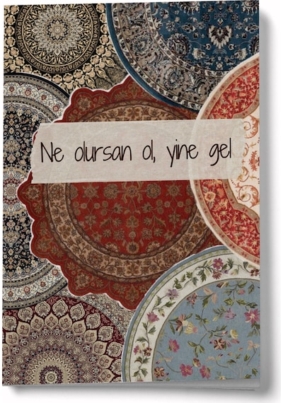 Sufi Serisi 9 Ne Olursan Ol, Yine Gel A6 Çizgili Mini Defter Not Defteri Çok Renkli