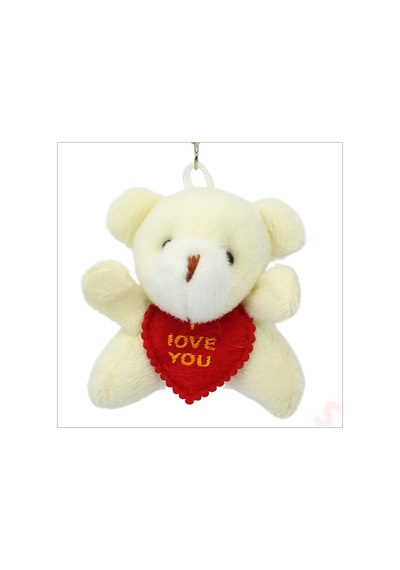 Pelüş Ayıcık Anahtarlık Love You, 5 Cm X 5 Cm - Beyaz