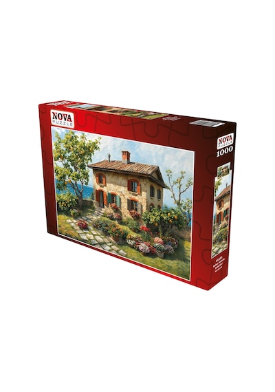Nova Puzzle 1000 Parça Bahar Kokulu Sahil Evi Puzzle - Çiçekli Ev