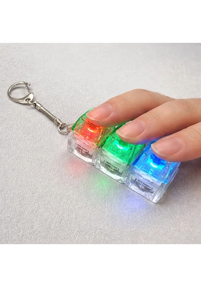 3 Tuşlu Klavye Anahtarlık Stres Klavye Anahtarlık Rgb Işıklı Mekanik Çok Renkli