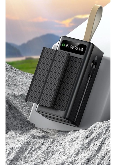 Solar 50.000 Mah Güneş Enerjili Led Işıklı Powerbank Şarj Aleti 4xusb Çıkış Çoklu Şarj Çıkışı Kablo Siyah Solar 50.000 Mah Güneş Enerjili Led Işıklı Powerbank Şarj Aleti 4xusb Çıkış Çoklu Şarj Çıkışı Kablo Siyah