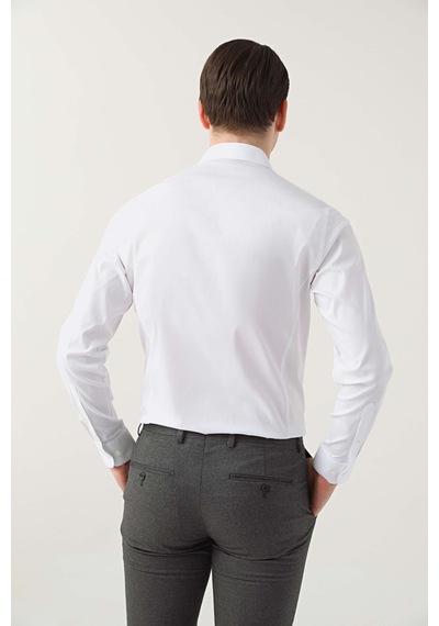 D's Damat Slim Fit Beyaz Armürlü Gömlek 3ee02ee44288m Beyaz