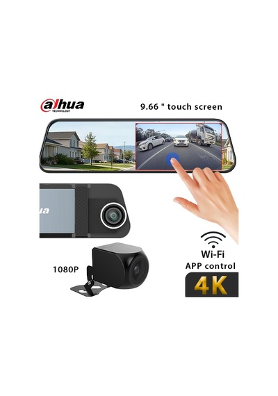 Dahua T5 4k Dikiz Aynalı Ön + Arka Araç Kamerası 9,66" Dokunmatik Ekran, Gps, Park Kamerası